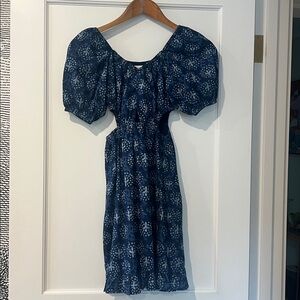 Zara Girls Navy Blue Batik Cut Out Dress Size 10